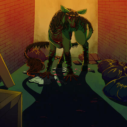 An example of background demonstrated with the character Bleeding Heart.