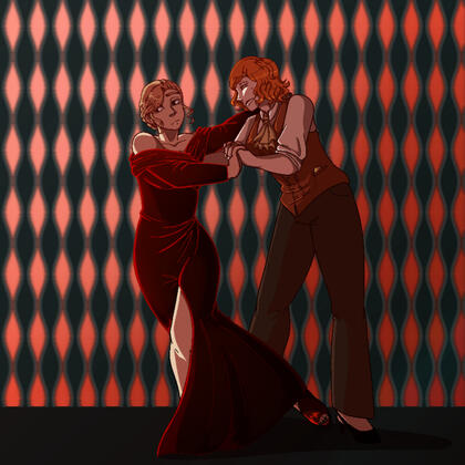 An example of a fullbody + fullbody extra character with the characters Grier and Vanagandr.